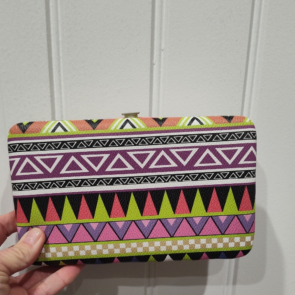 Colorful Geometric Clutch